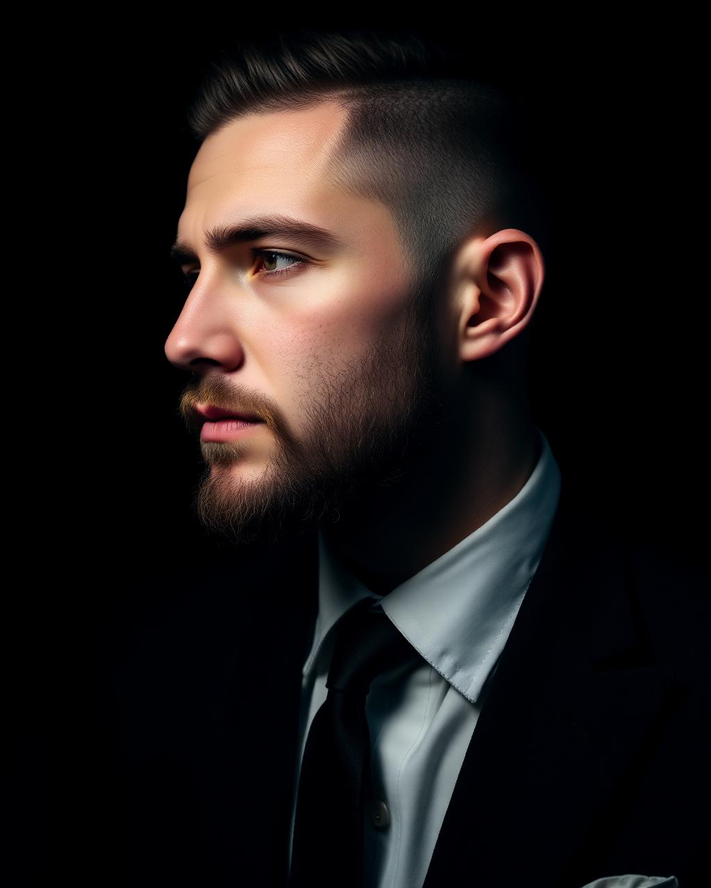Modern gentleman with sharp fade and groomed beard